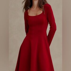 Banana Republic Red Long Sleeve Dress